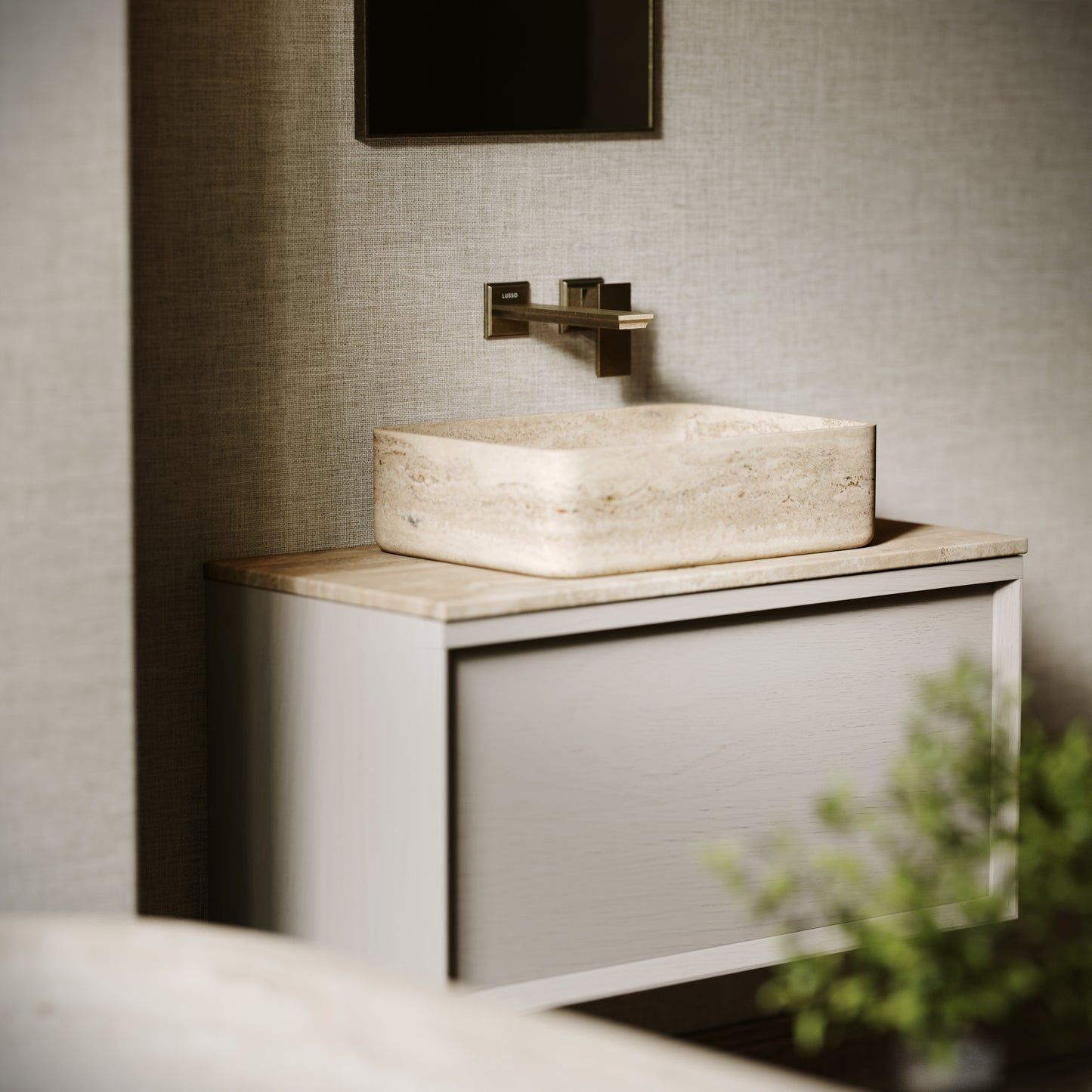 Kudos Travertine Stone Countertop Basin 455mm