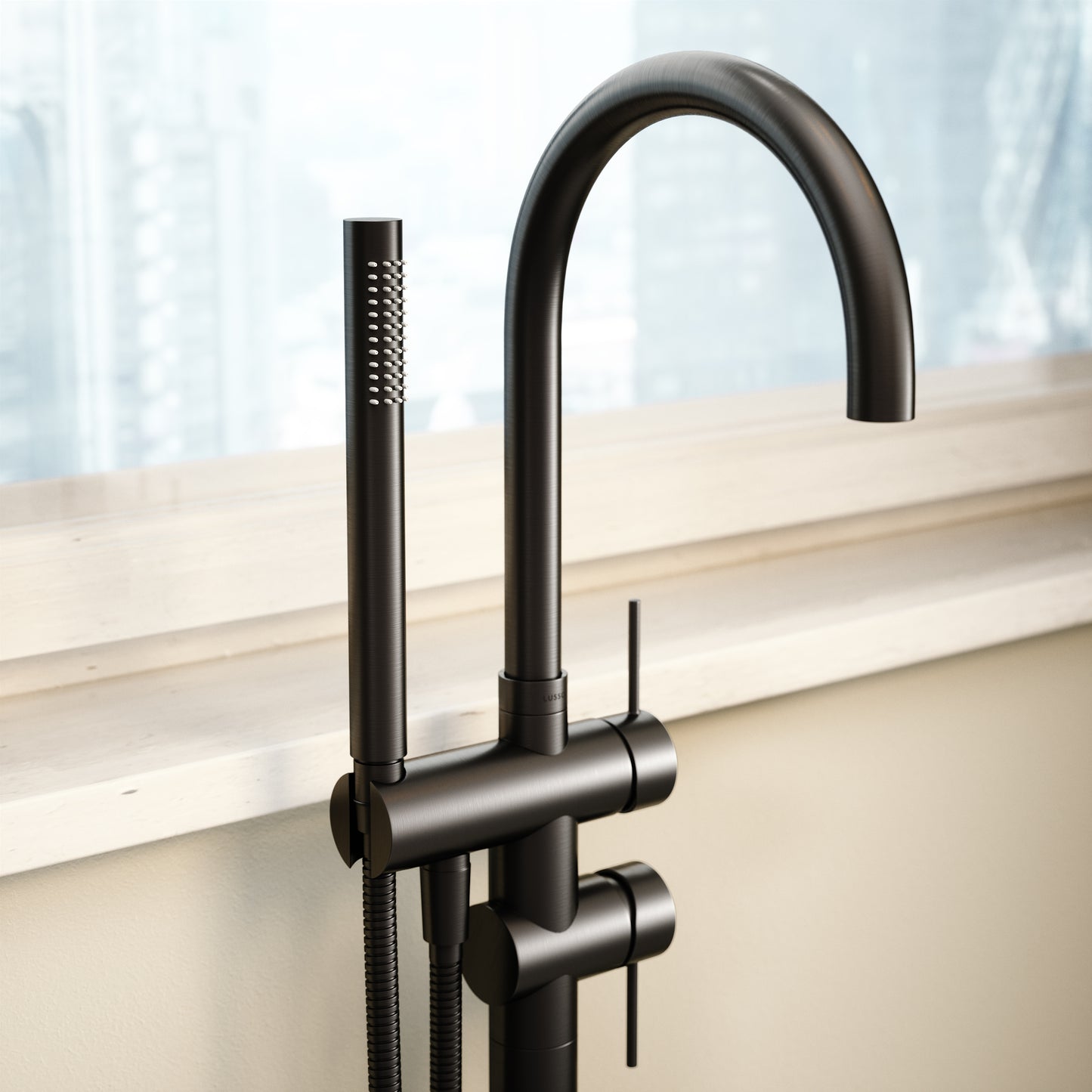 Luxe Deep Bronze Floorstanding Bath Shower Mixer Tap