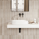 Ovalini White Countertop Stone Basin 600mm