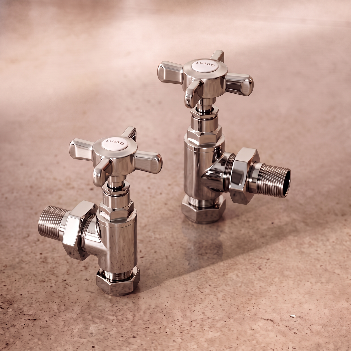 Mulberry Polished Nickel Angled Radiator Valves (Pair)