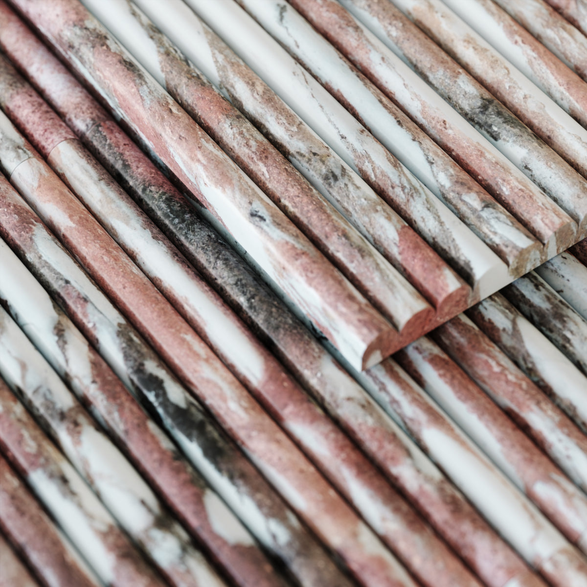 Romano Fluted Rosa Norwegian Marble Mosaic Tile Sample