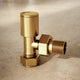Brushed Gold Round Angled Radiator Valves