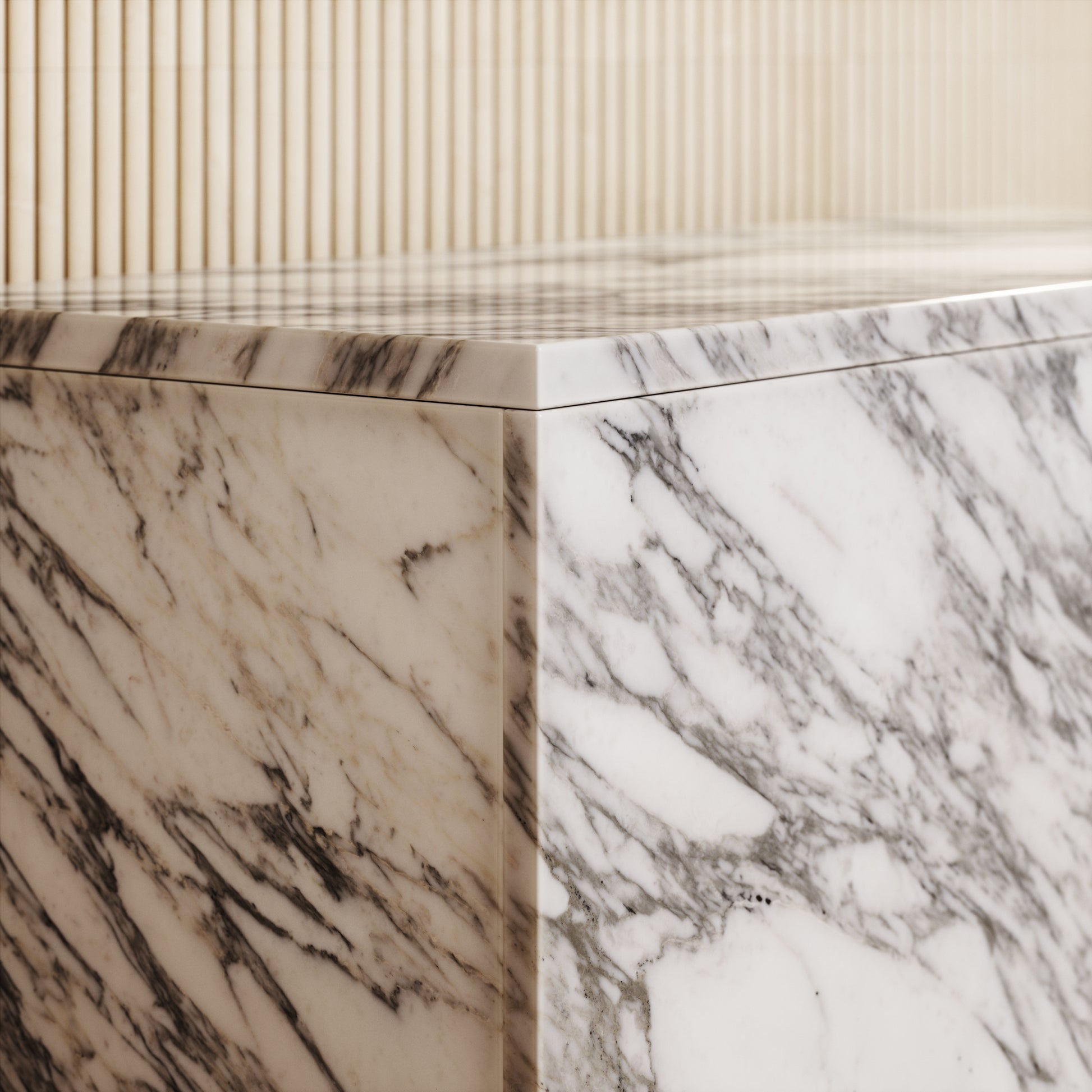 Arabescato Marble Ottoman Storage Box 1000mm