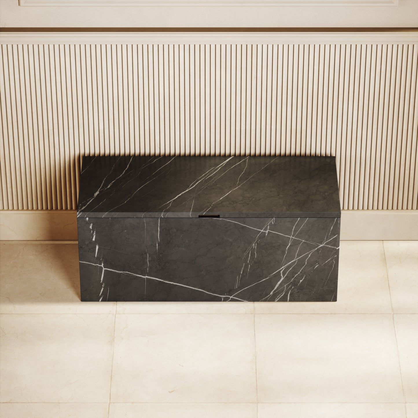 Pietra Grey Marble Ottoman Storage Box 1000mm