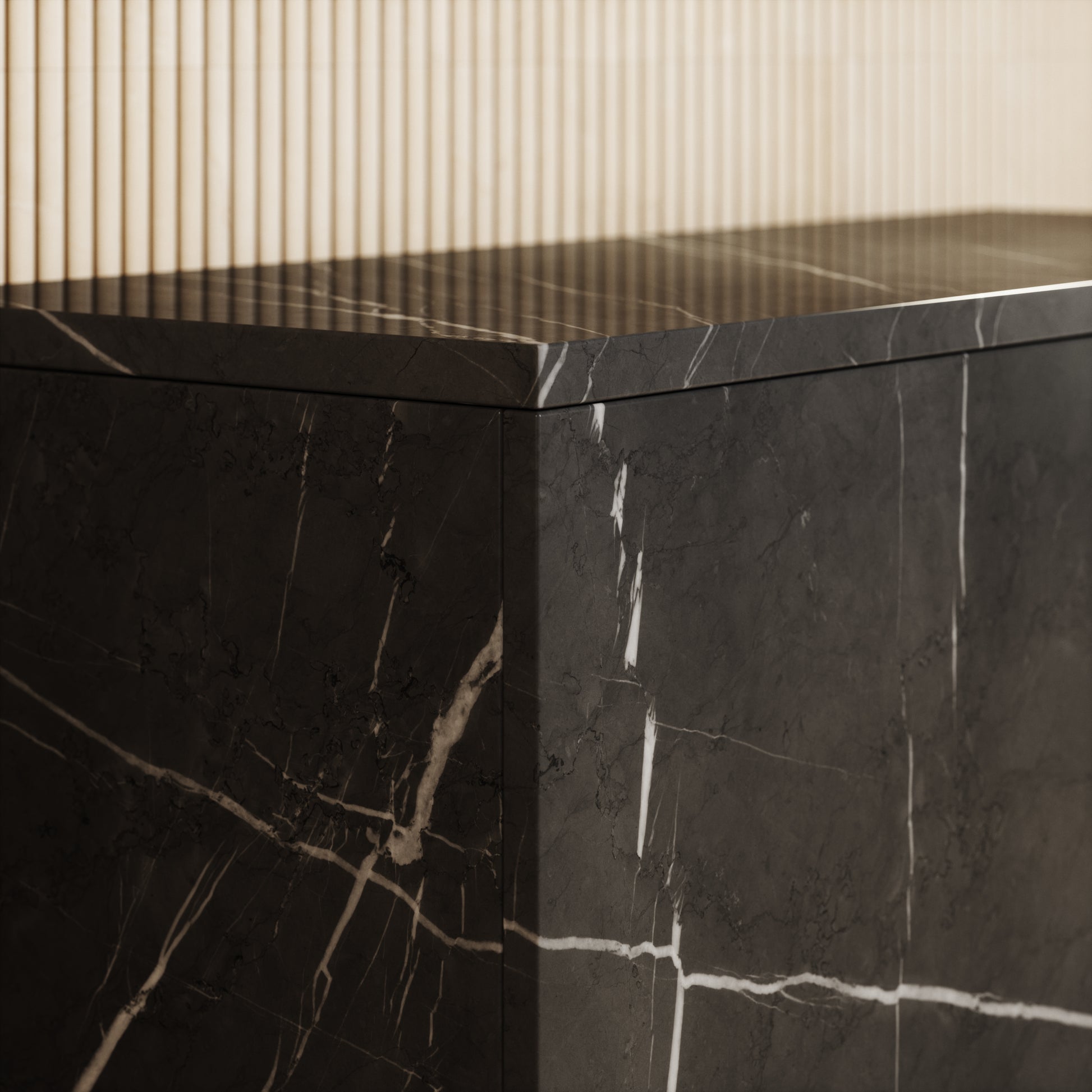 Pietra Grey Marble Ottoman Storage Box 1000mm