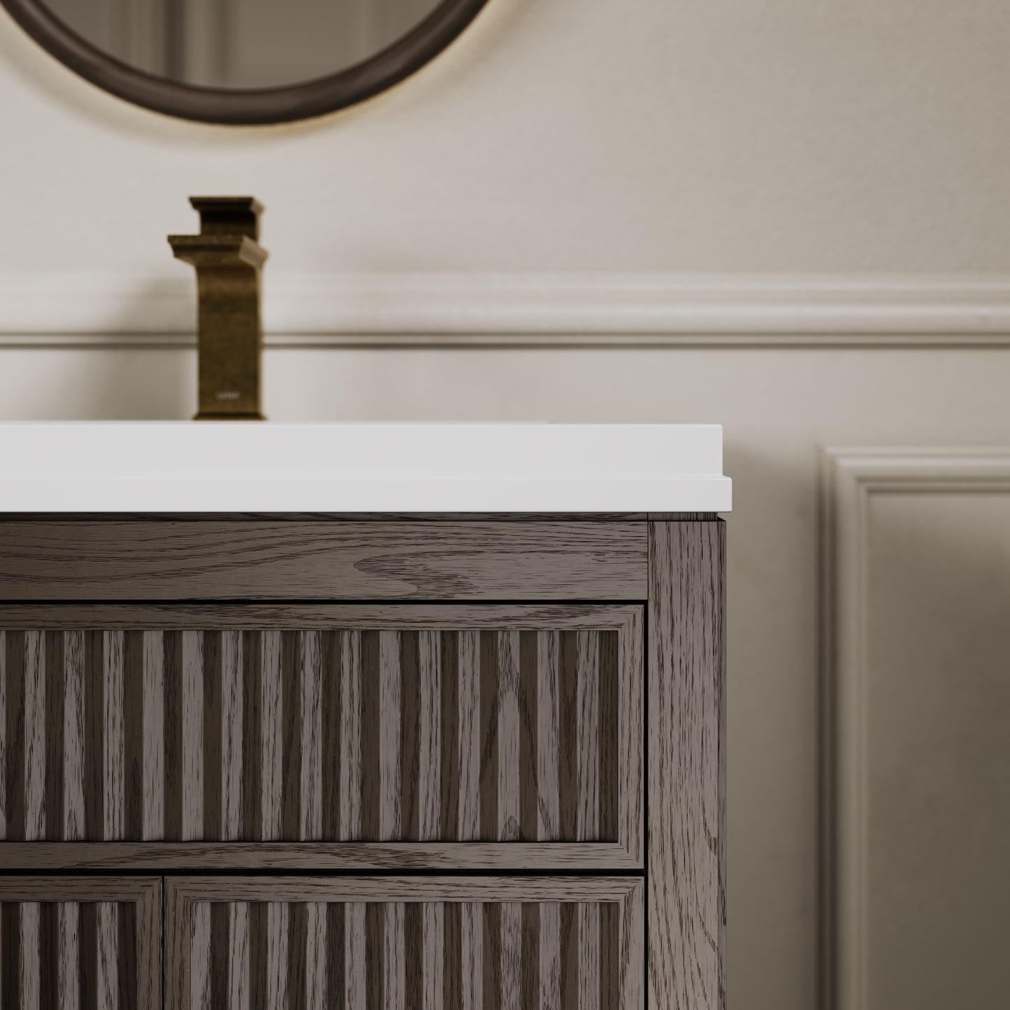 Tiffany Grey Oak Wood Grain Double Vanity Unit 1200mm