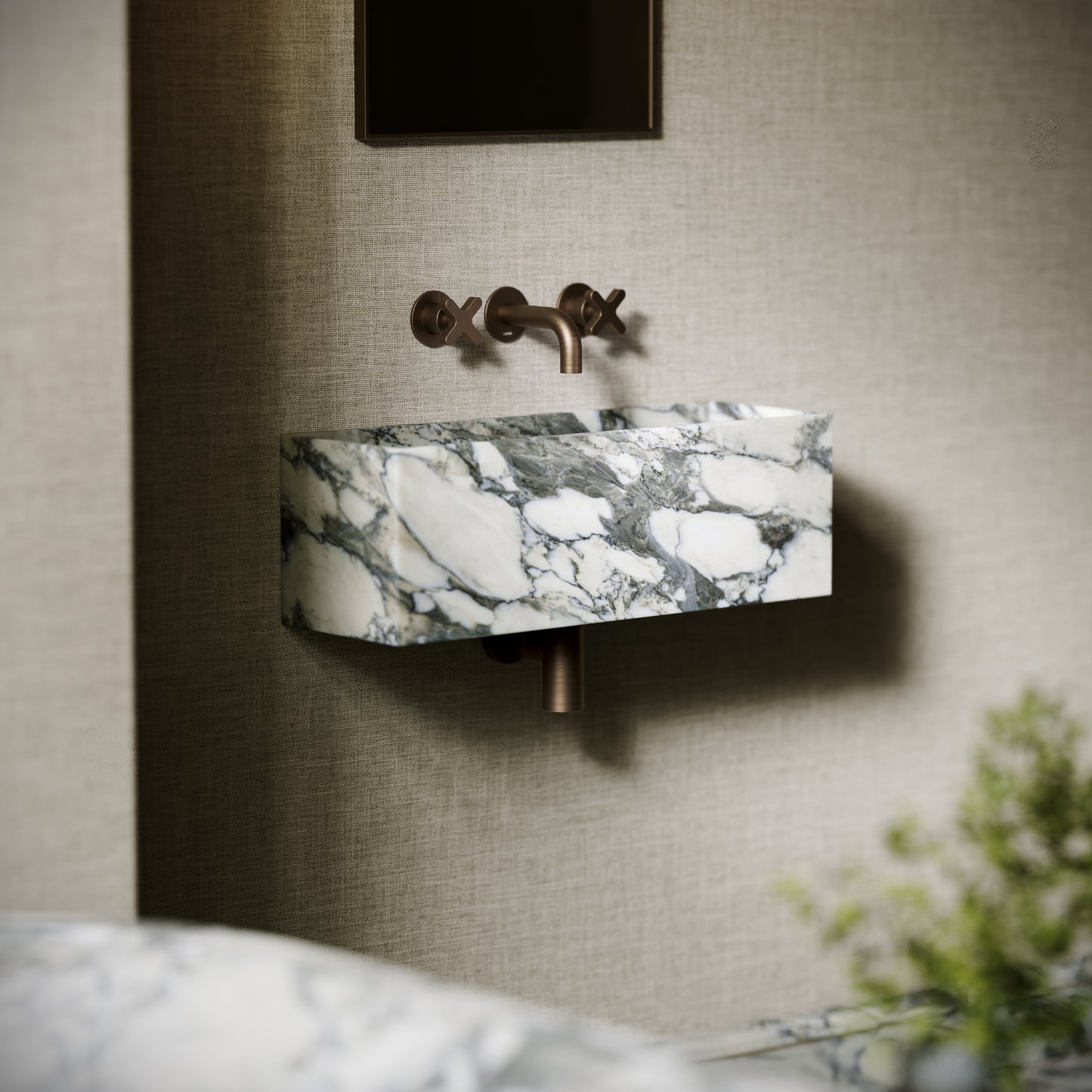 Tucci Arabescato Marble Wall Hung Basin 600mm