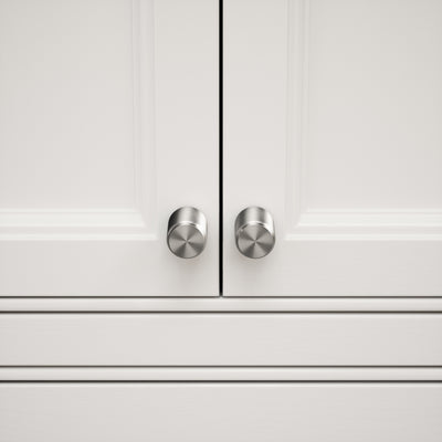 Luxe Knurled Brushed Stainless Furniture Knobs