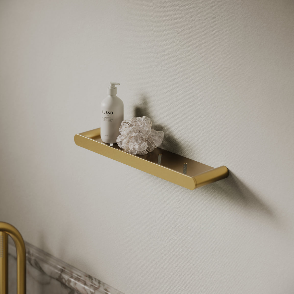 Luxe Brushed Gold Bathroom Shower Shelf