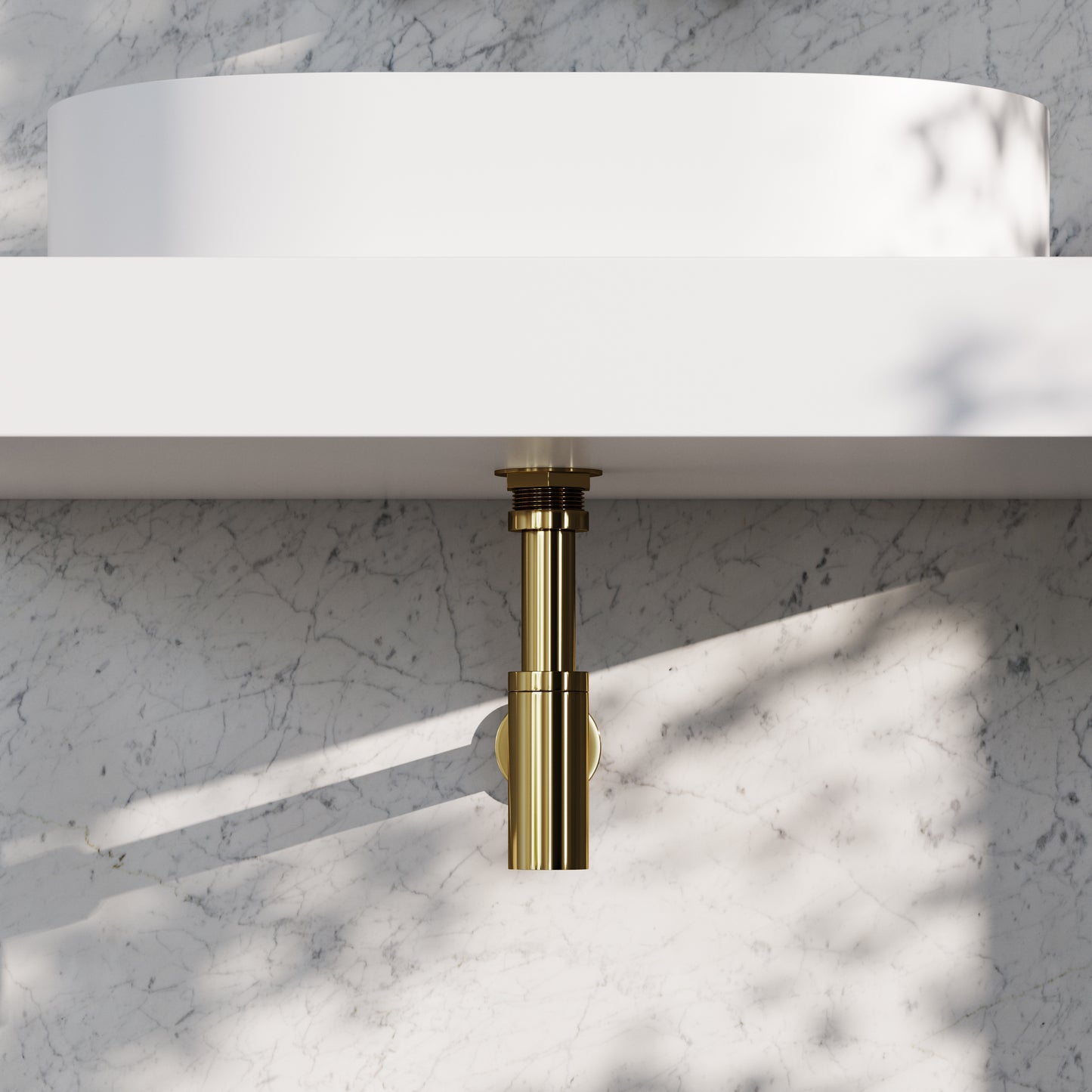 Luxe Polished Brass Round Bottle Trap