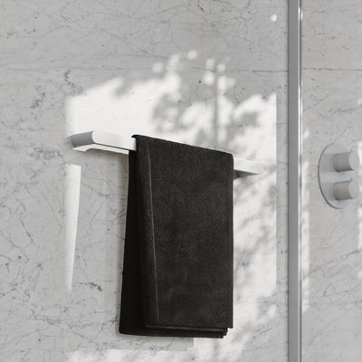 Luxe Silk Matte White Towel Bar Rail 600mm