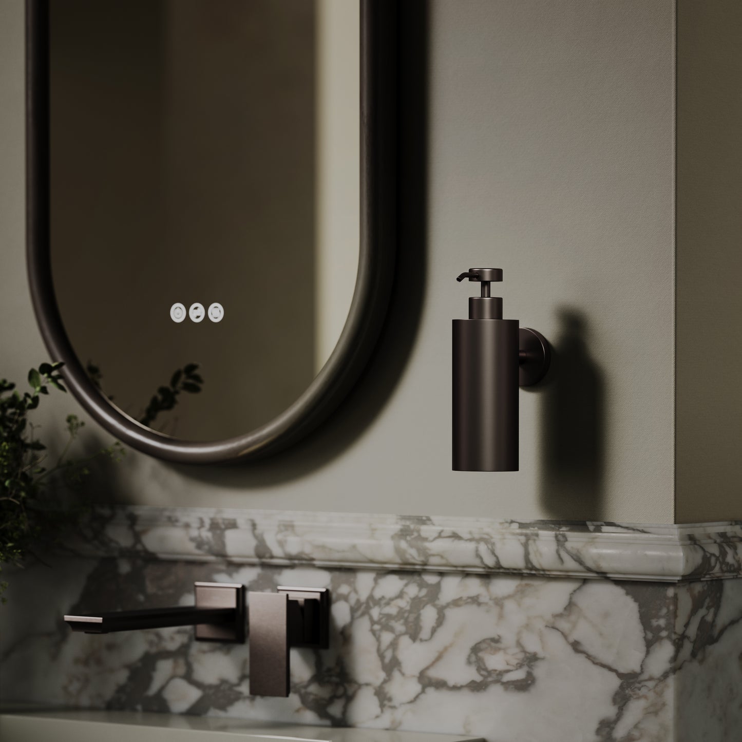 Luxe Deep Bronze Wall Mounted Soap Dispenser