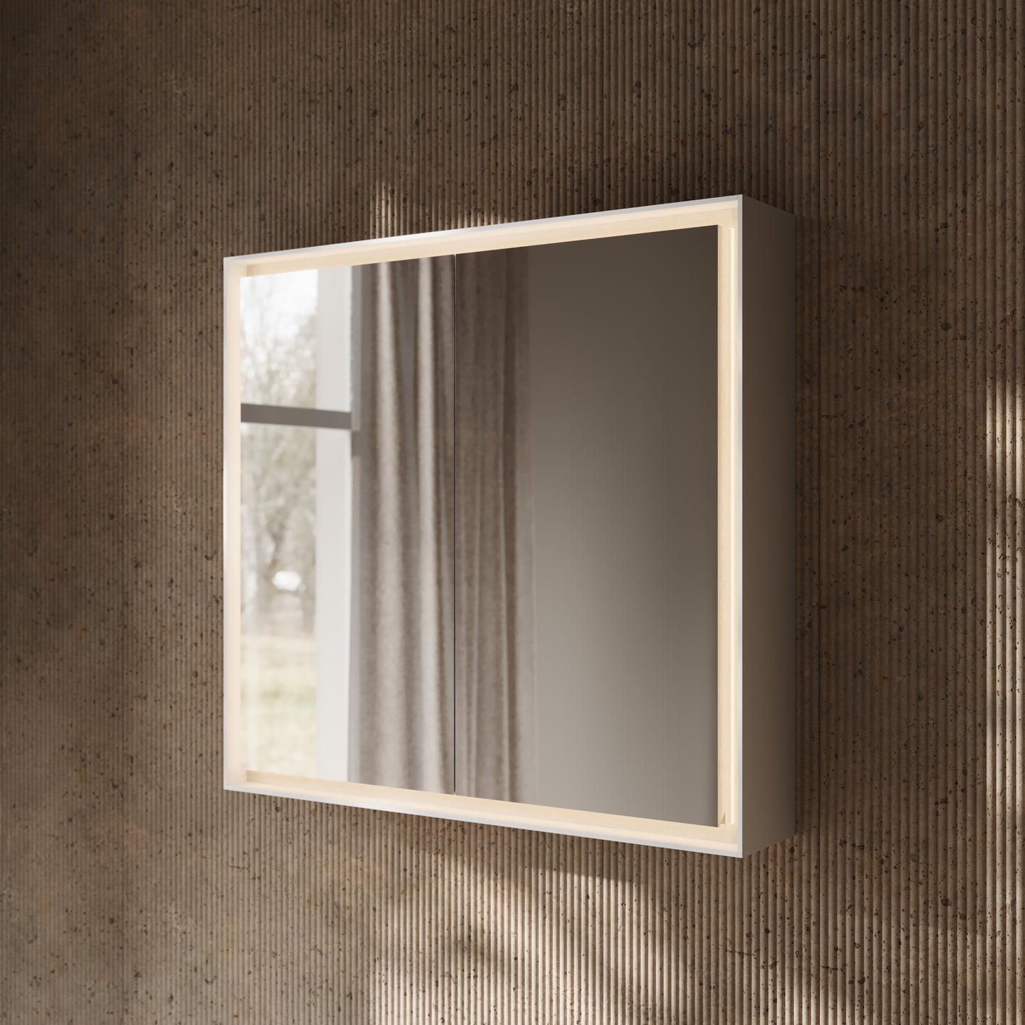 Nova Matte White LED Mirror Cabinet 800mm