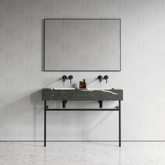 Vernante Panda Marble Matte Black Vanity Unit 1200mm