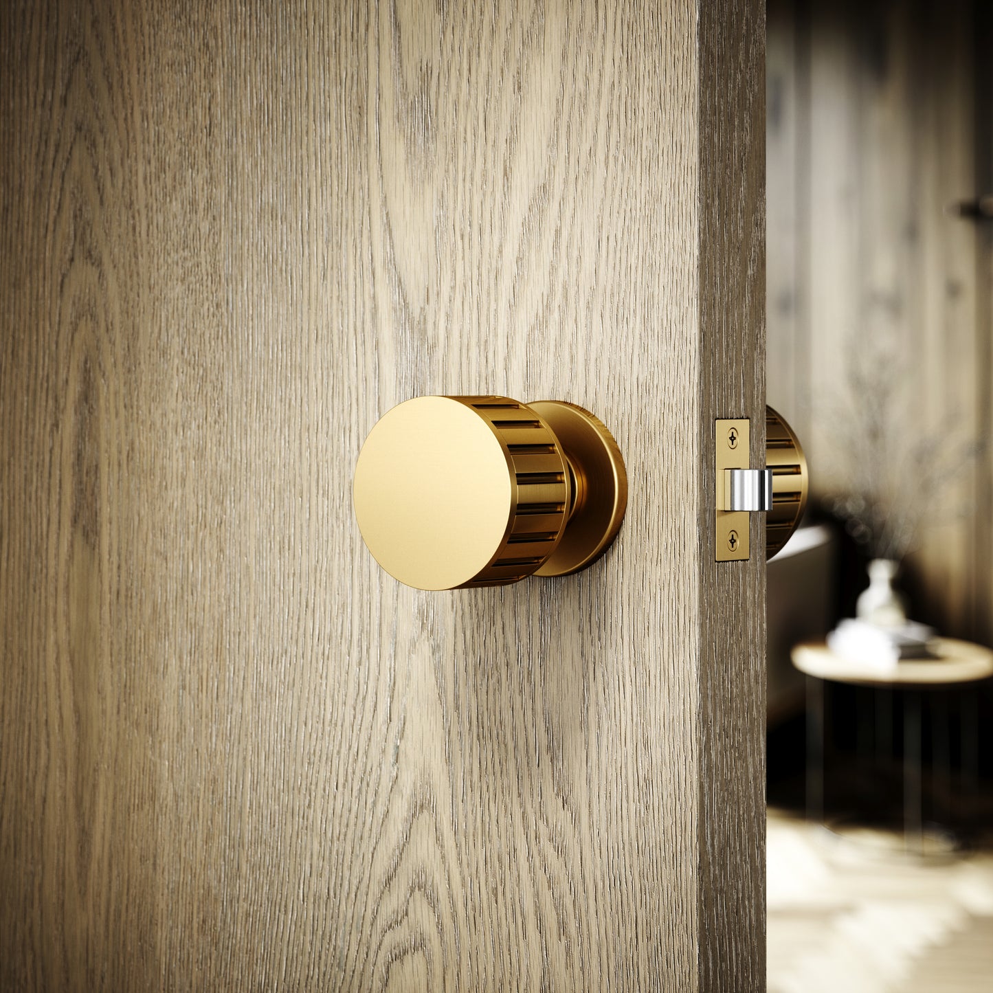 Royal Ascot Brushed Gold Deep Flute Mortice Door Knobs