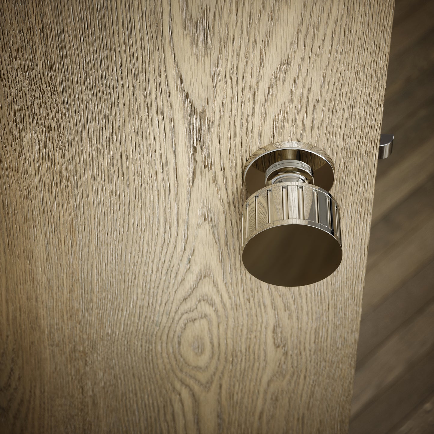 Royal Ascot Polished Nickel Deep Flute Mortice Door Knobs