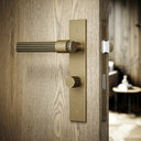 Royal Oak Aged Bronze Deep Flute Bathroom WC Handle & Plate Thumbturn Set