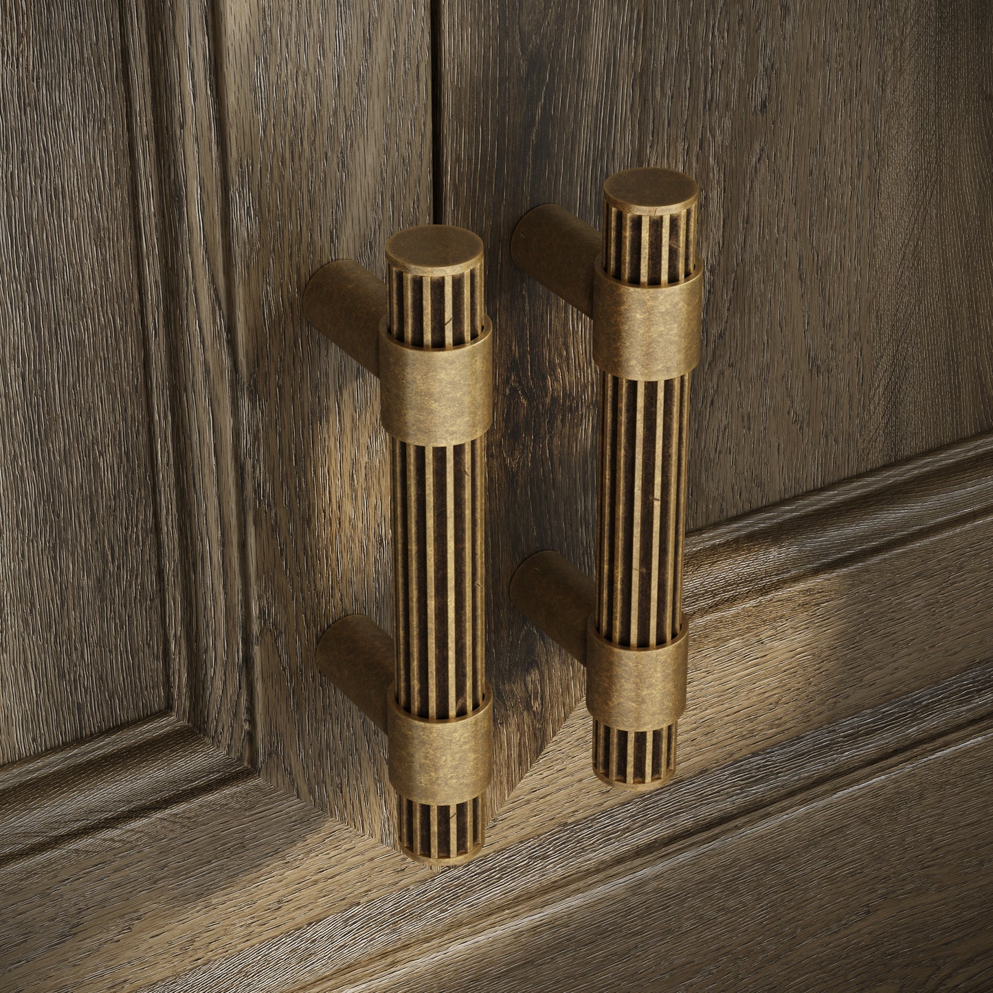 Royal Oak Aged Bronze Deep Flute Pull Bar Handle 150mm