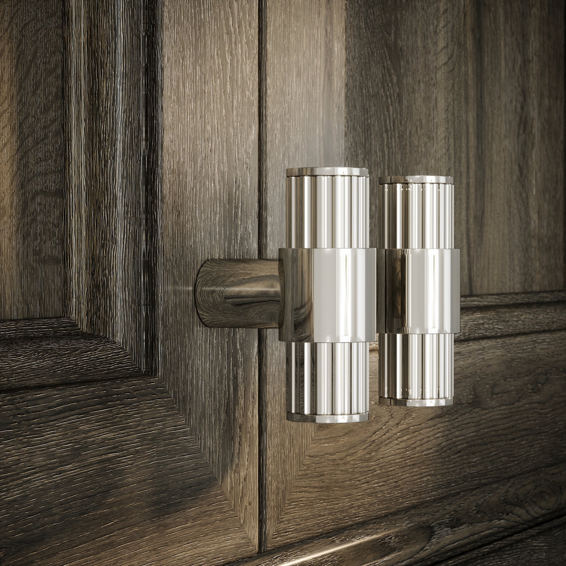 Royal Oak Polished Nickel Deep Flute T-Bar Cabinet Door Handle
