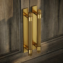 Royal Oak Plate Brushed Gold Deep Flute Pull Bar Handle 250mm