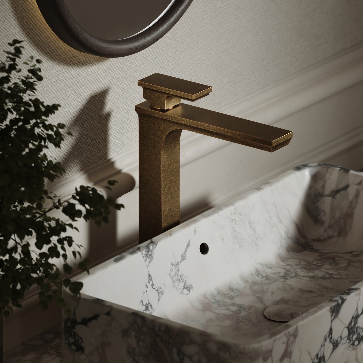 Baroque Aged Bronze Monobloc Tall Basin Mixer Tap
