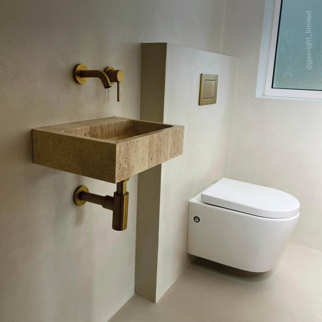 Vasel Travertine Stone Wall Hung Basin 300mm