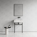 Vernante Carrara Marble Matte Black Vanity Unit 600mm
