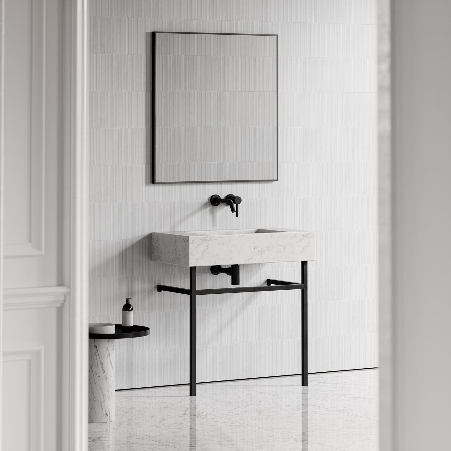 Vernante Carrara Marble Vanity Unit 800mm