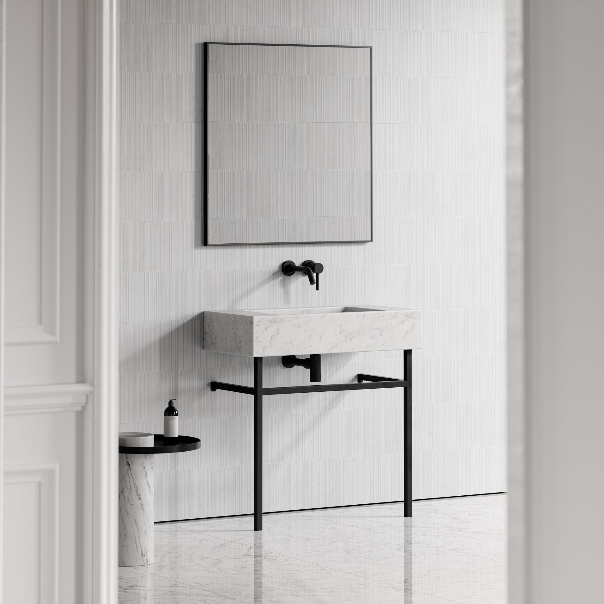 Vernante Carrara Marble Vanity Unit 800mm