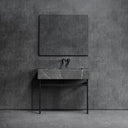 Vernante Pietra Grey Marble Matte Black Vanity Unit 1000mm