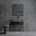 Vernante Pietra Grey Marble Matte Black Vanity Unit 800mm