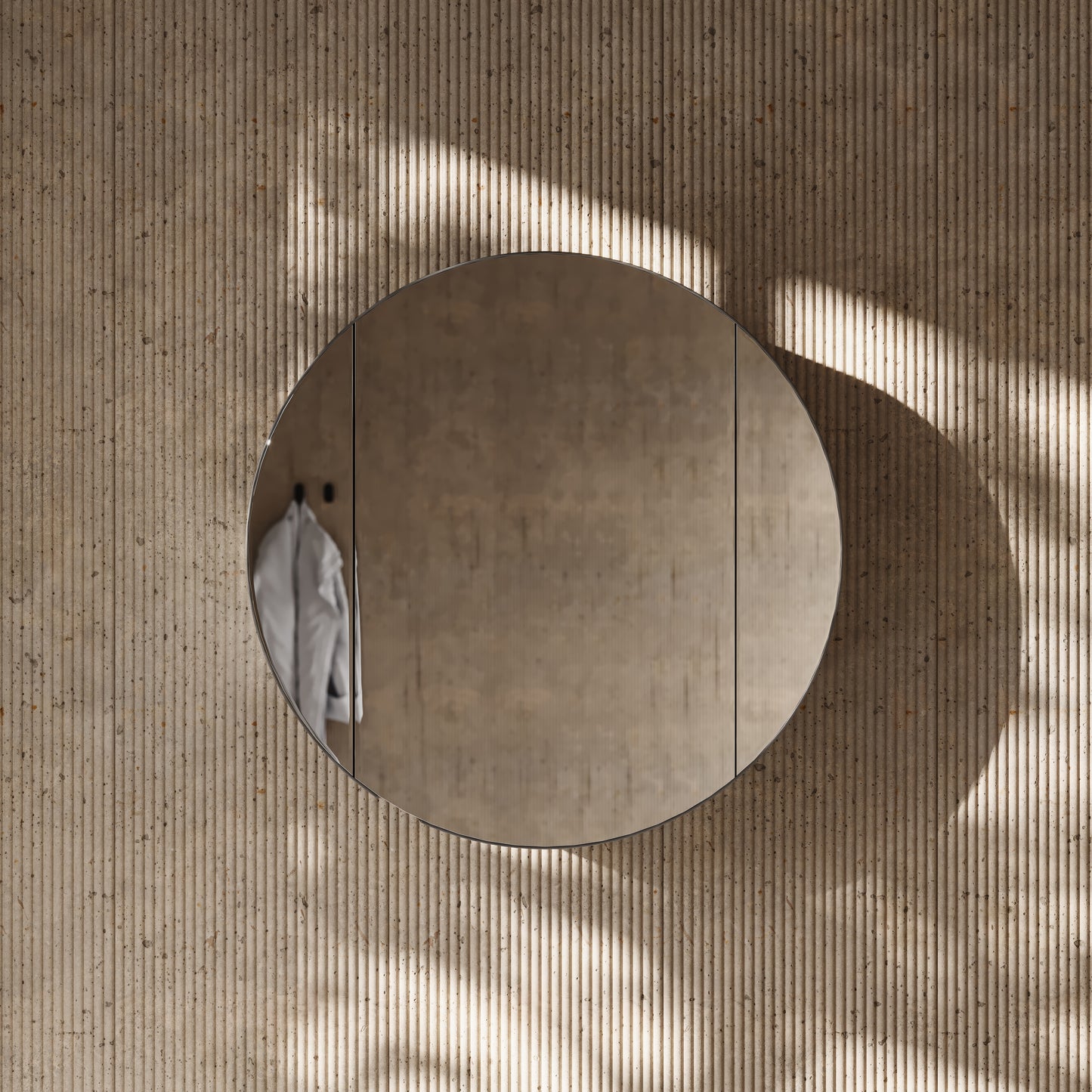 Zenith Matte Black Round LED Mirror Cabinet 600mm