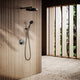 AcquaVita Matte Black Push Button Rainfall Shower