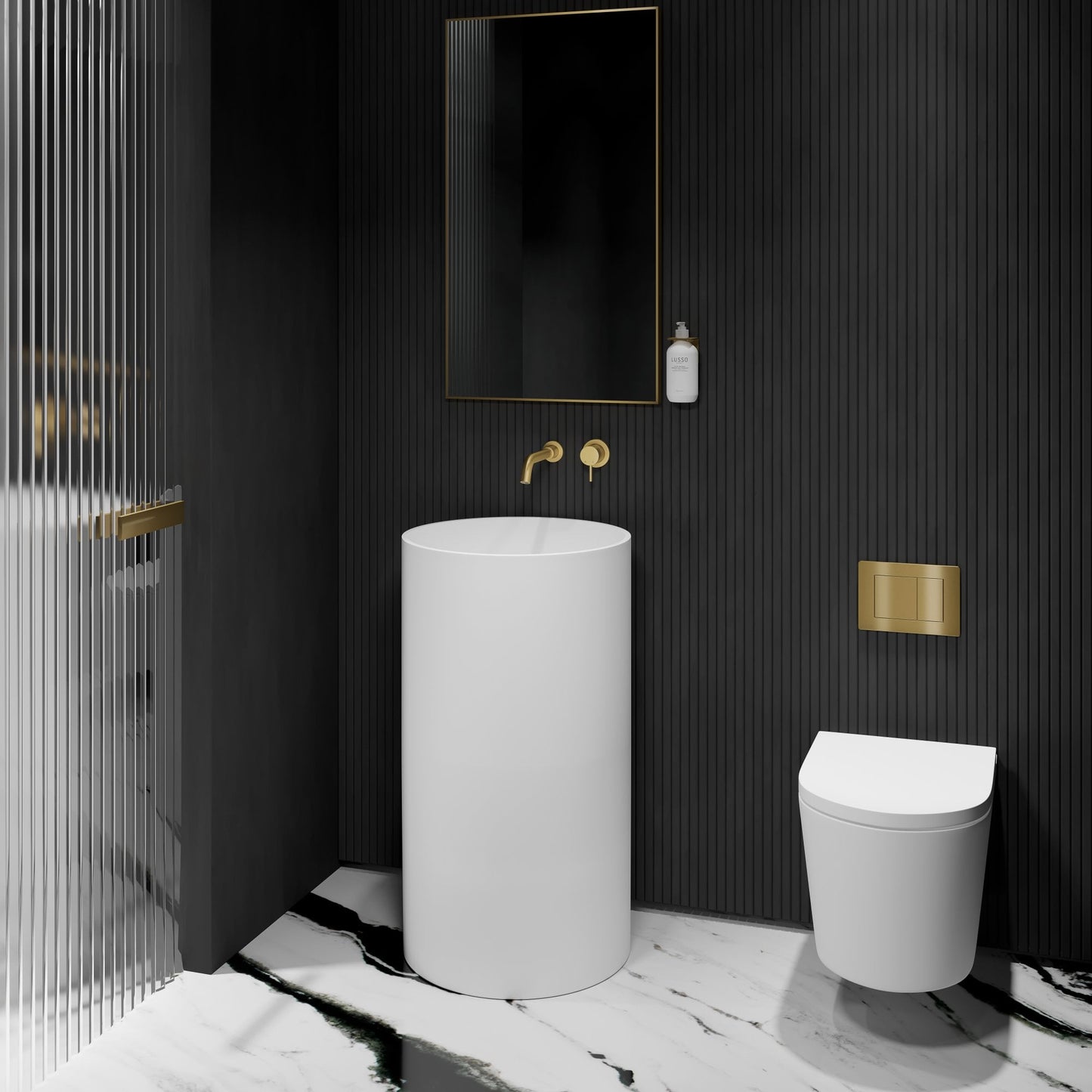 Alessa Cylinder Freestanding Stone Basin 495mm