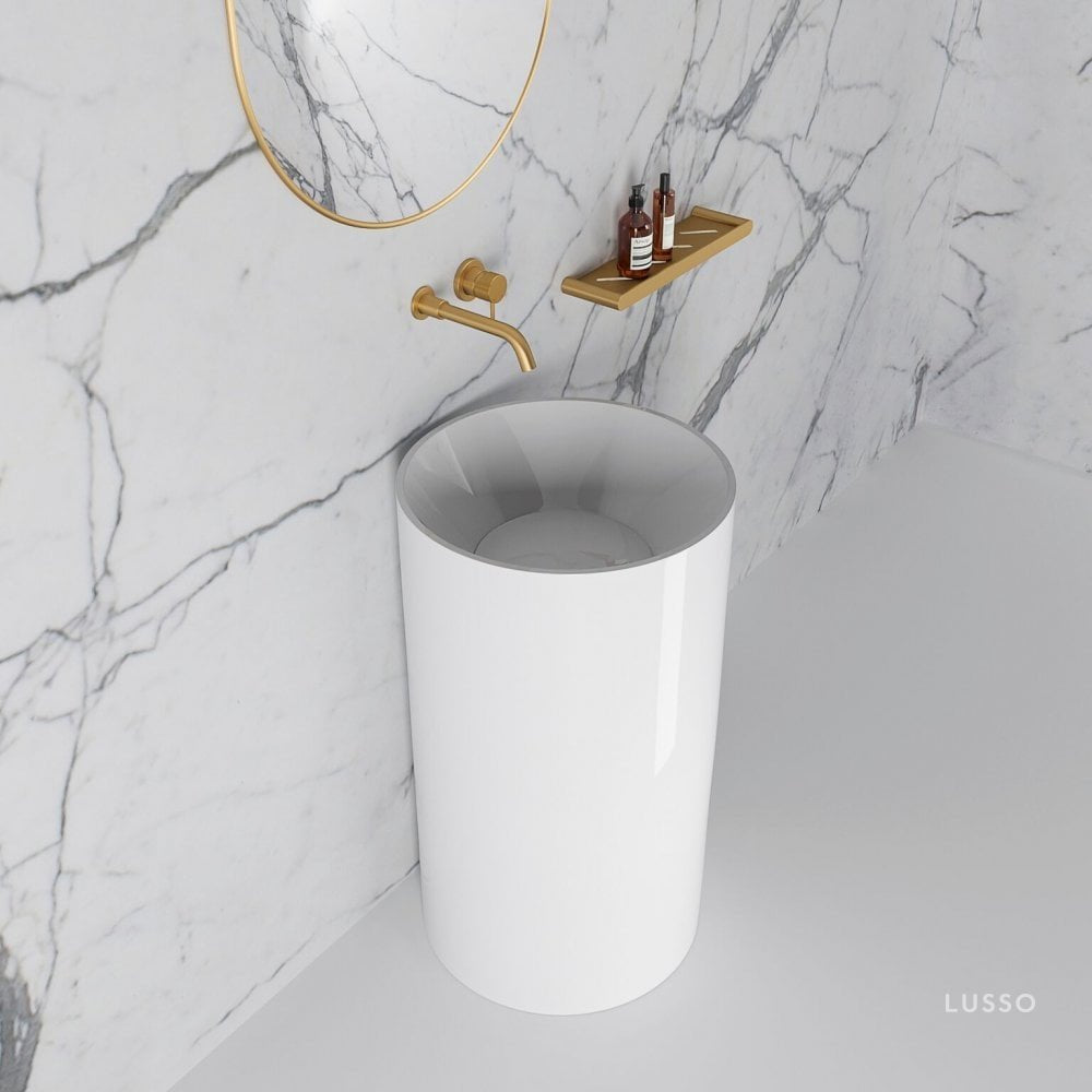 Alessa Cylinder Freestanding Stone Basin 495mm