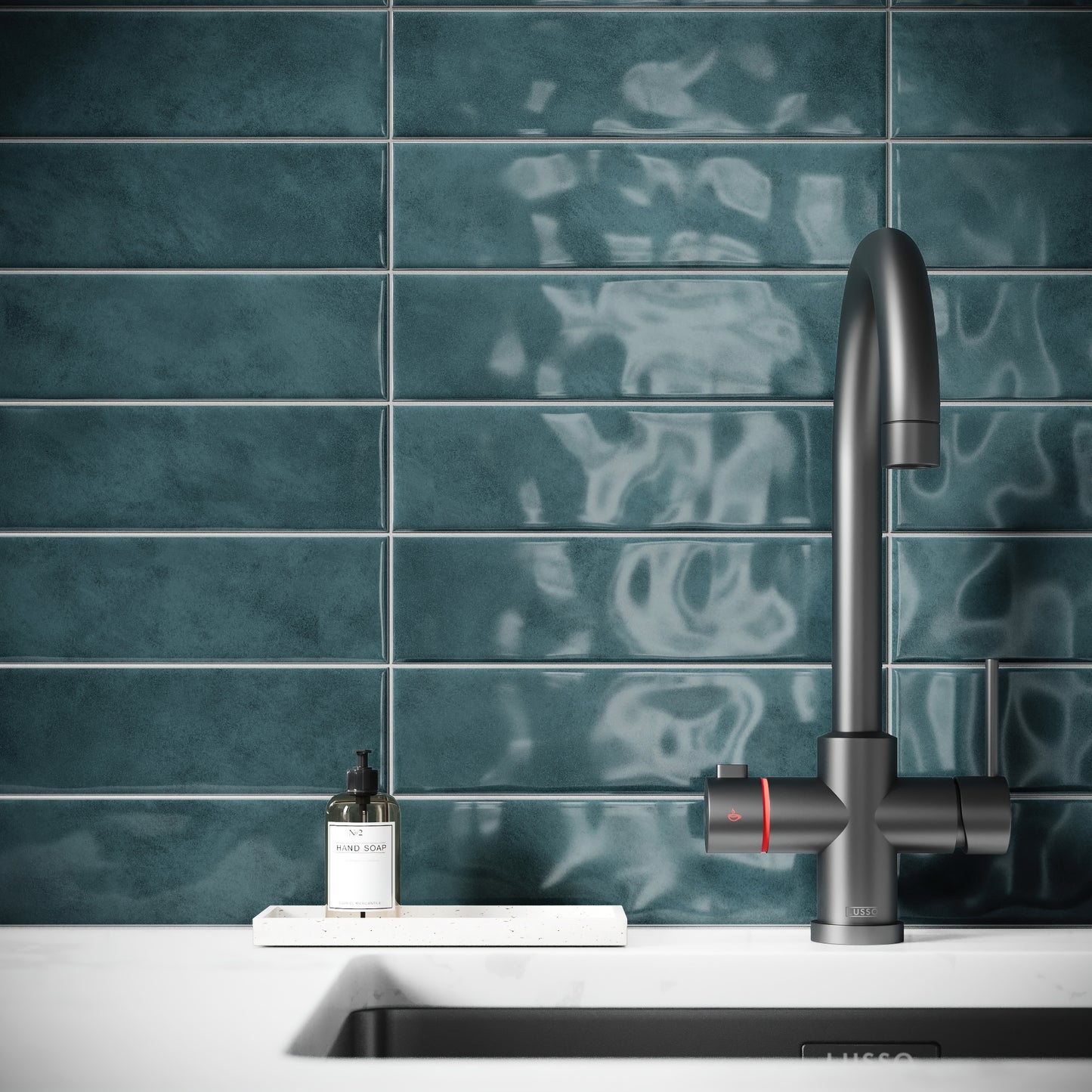 Antique Metro Deep Sea Blue Glazed Porcelain Wall Tile