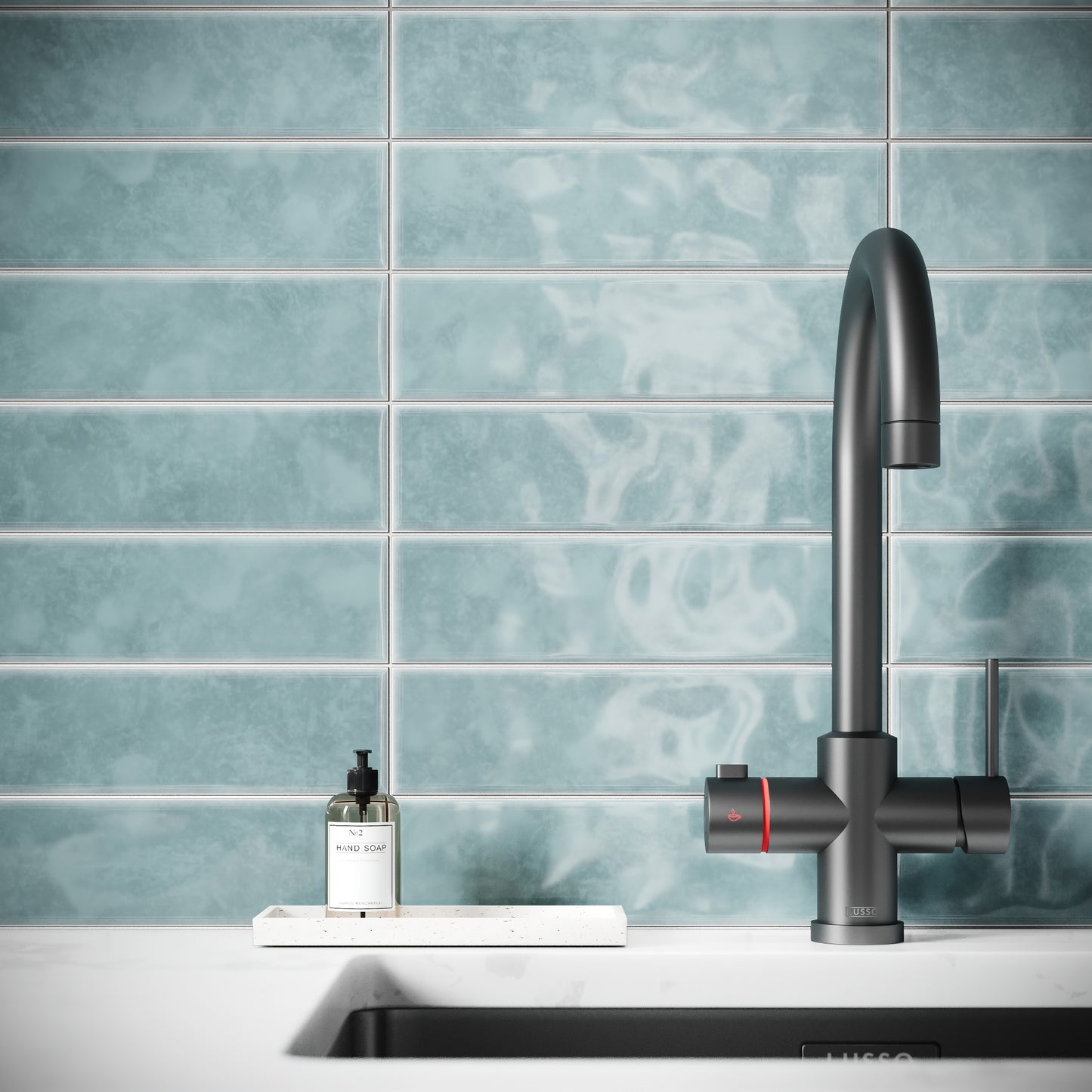 Antique Metro Soft Powder Blue Glazed Porcelain Wall Tile