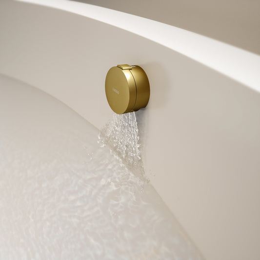 Aquaflow Brushed Gold Overflow Bath Filler Tap & Waste