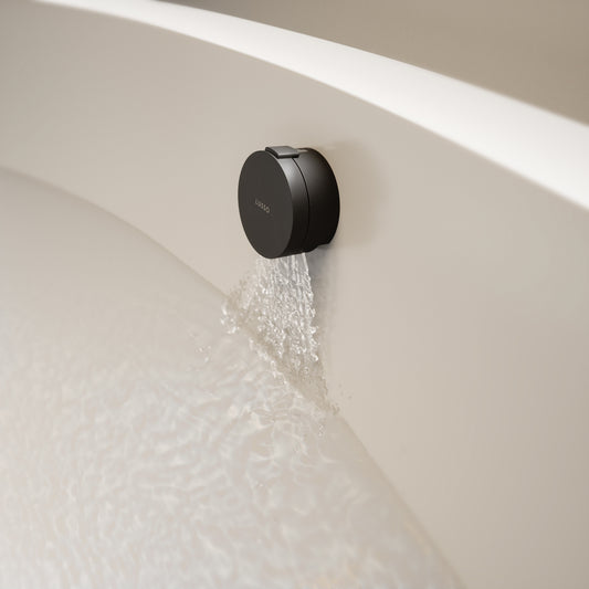Aquaflow Matte Black Overflow Bath Filler Tap & Waste