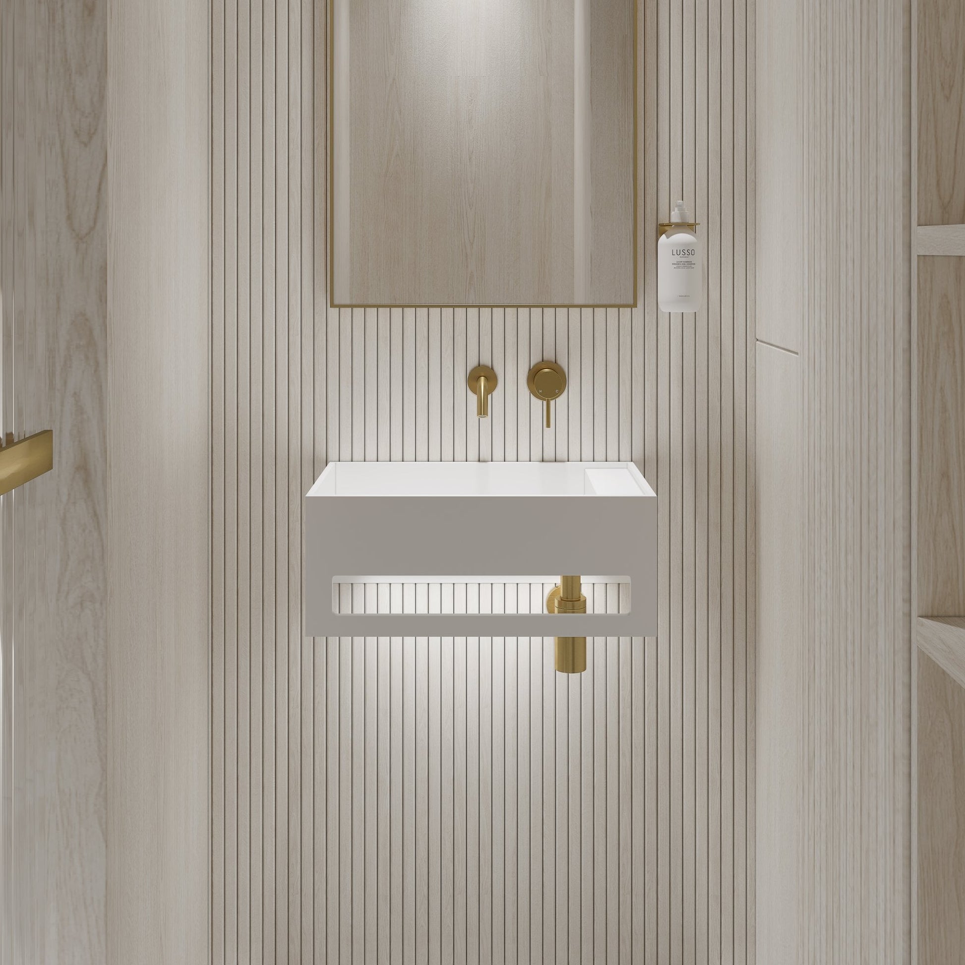 Art Wall Hung Stone Basin 500mm