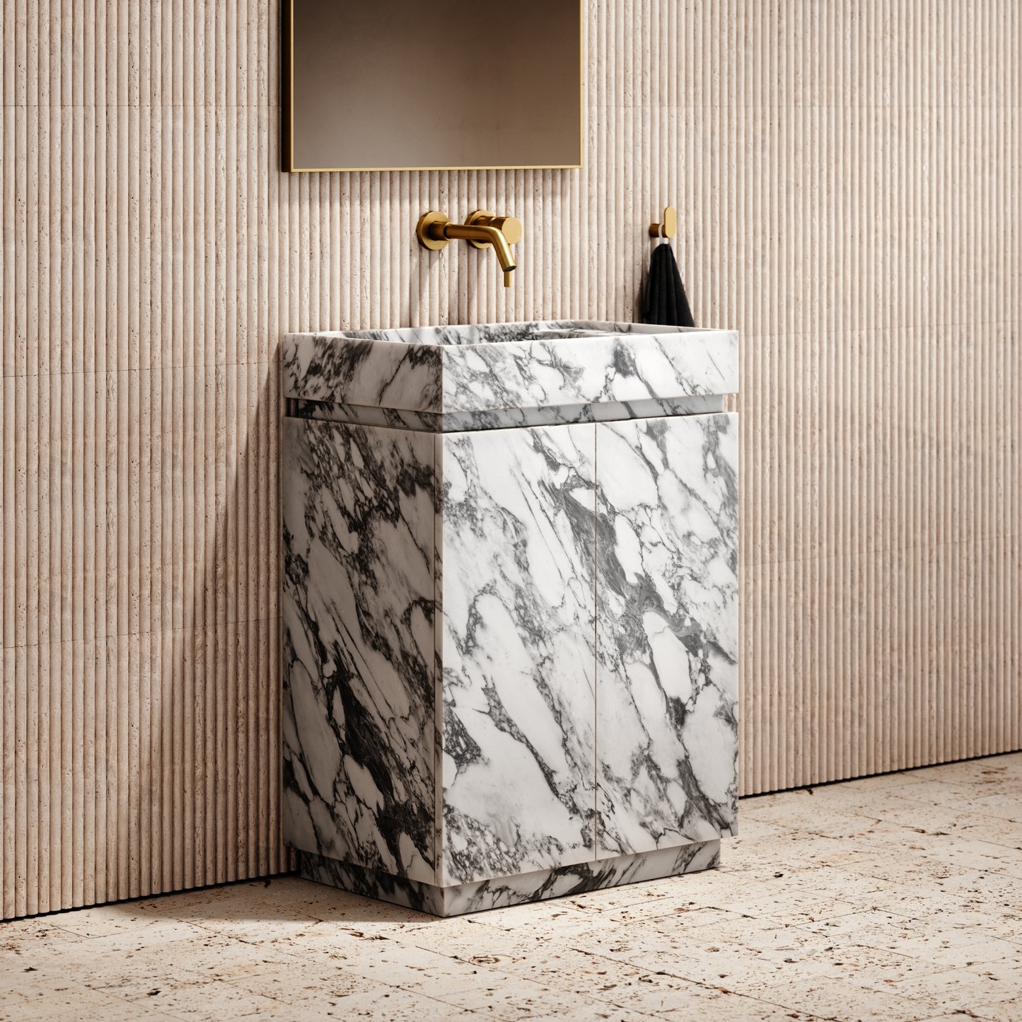 Artista Arabescato Marble Bathroom Vanity Unit 600mm