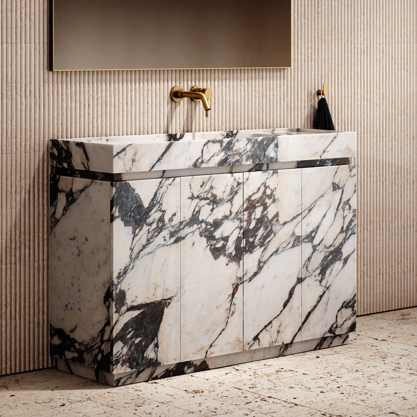 Artista Calacatta Viola Marble Bathroom Vanity Unit 1200mm