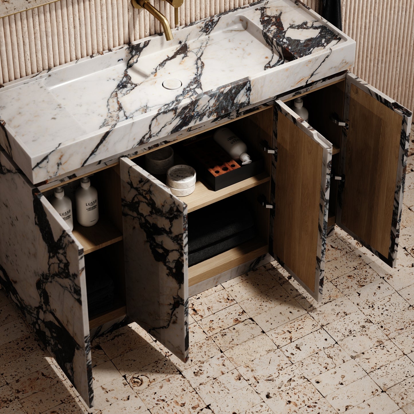 Artista Calacatta Viola Marble Bathroom Vanity Unit 1200mm