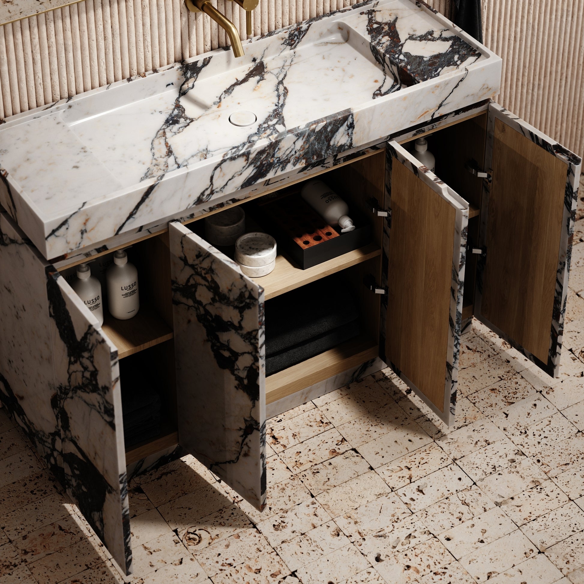 Artista Calacatta Viola Marble Bathroom Vanity Unit 1200mm