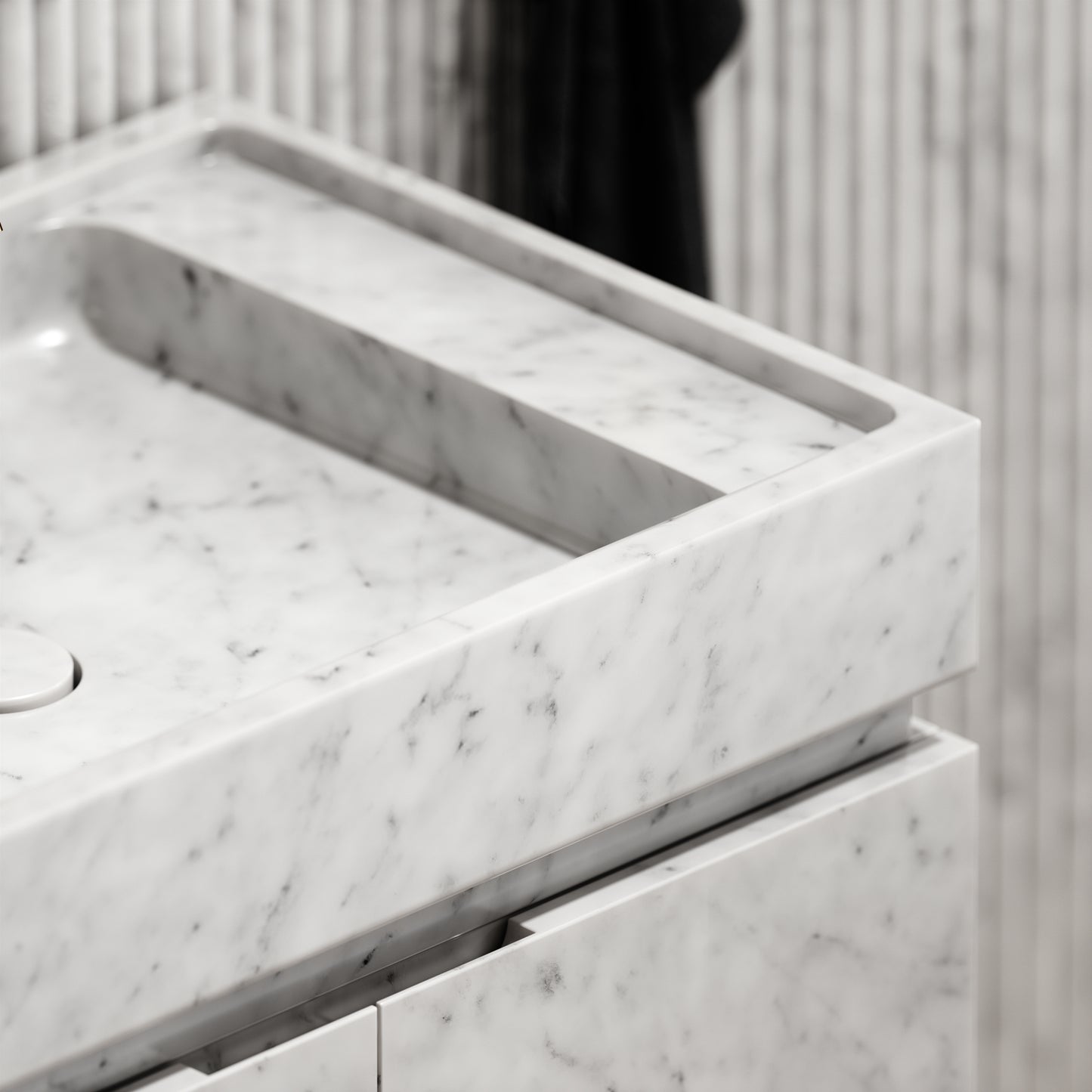 Artista Carrara Marble Bathroom Vanity Unit 600mm