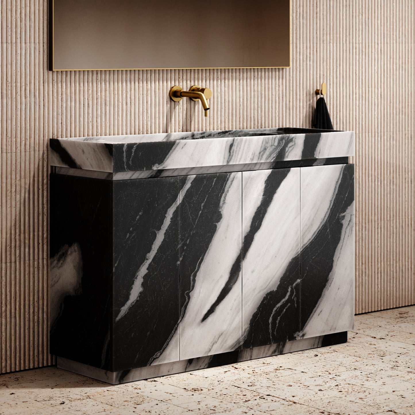 Artista Panda Marble Bathroom Vanity Unit 1200mm