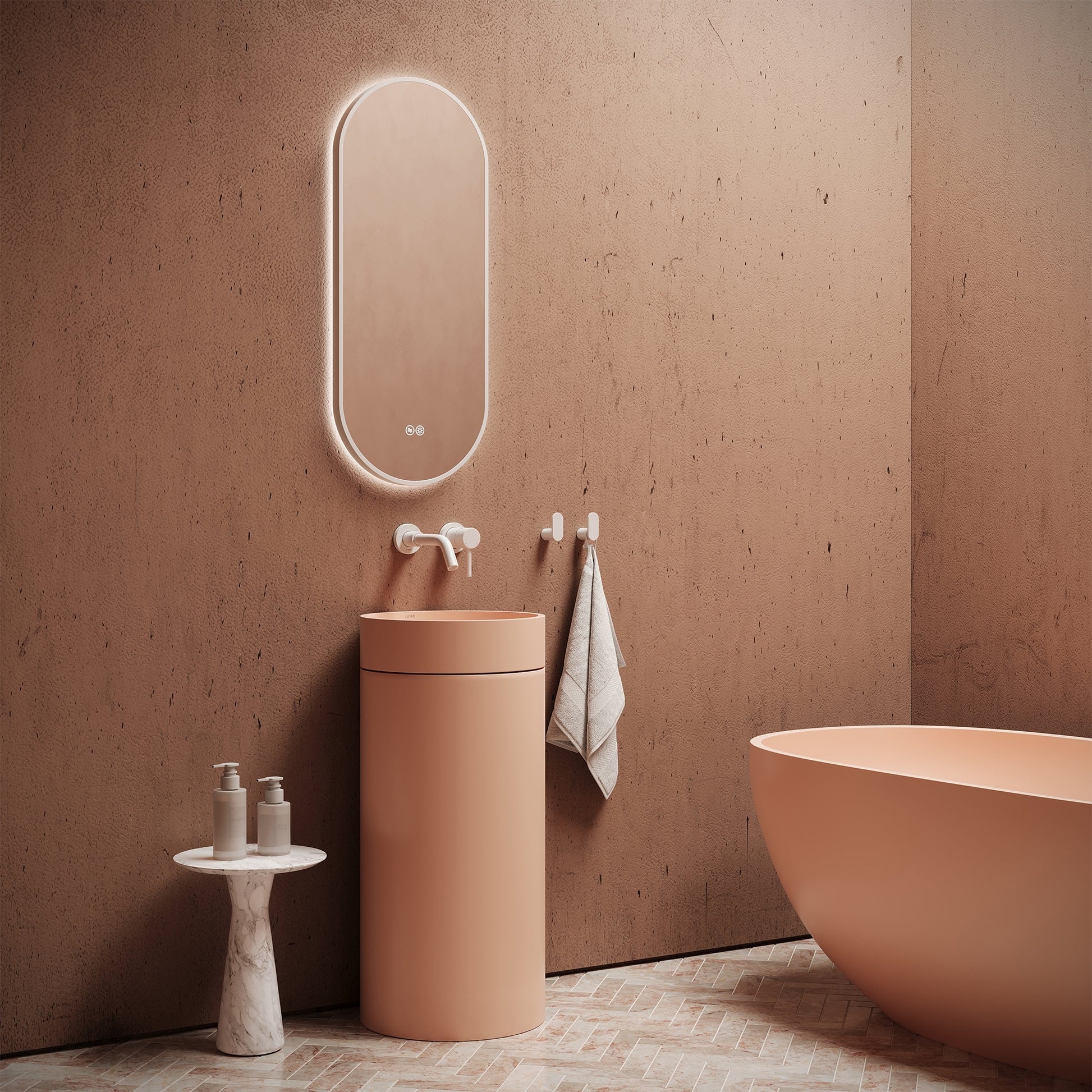 Avolto Blush Concrete Freestanding Bath 1650mm