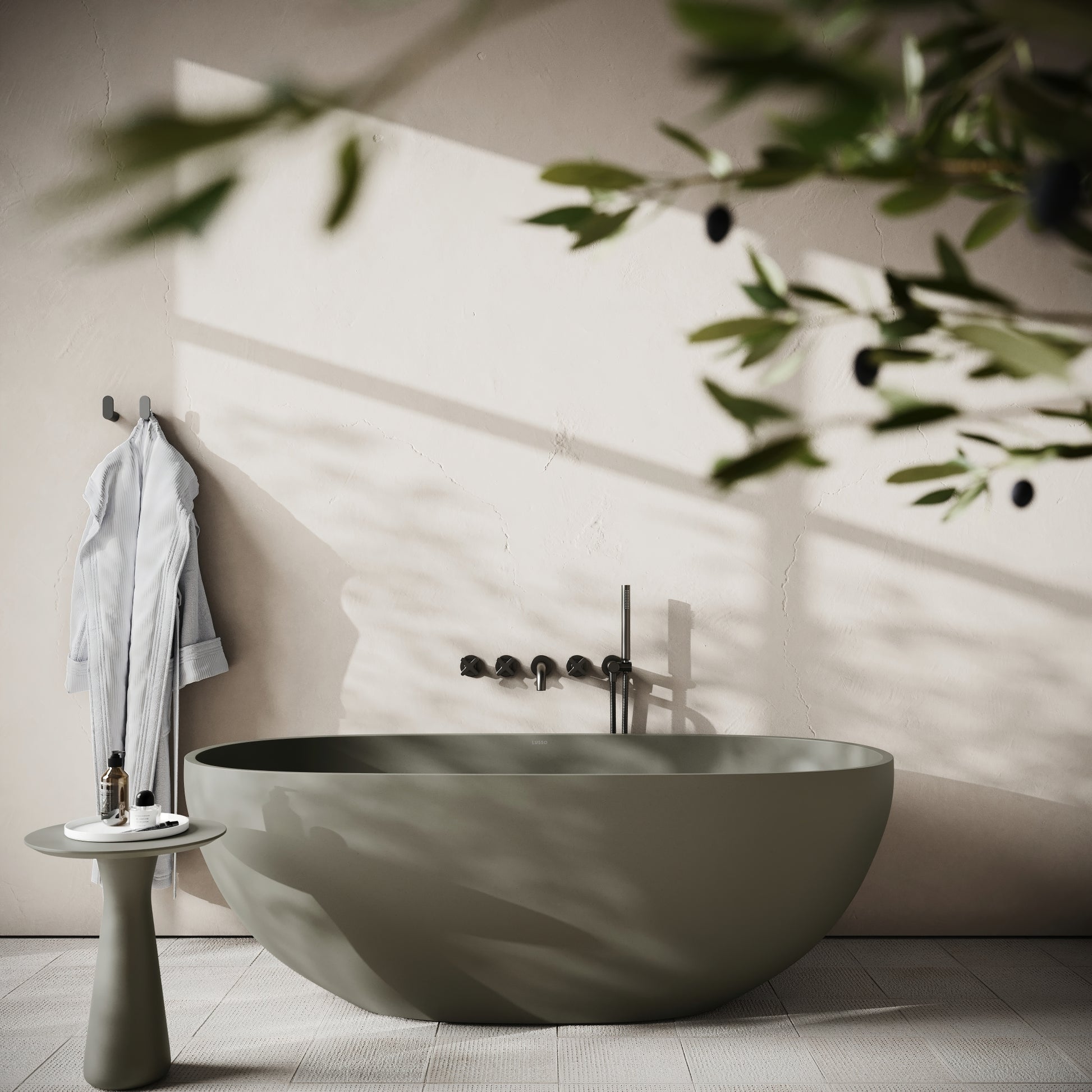 Avolto Oyster Concrete Freestanding Bath 1650mm