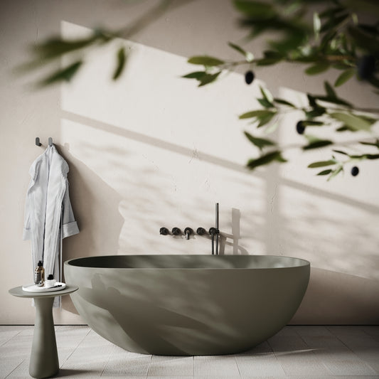 Avolto Oyster Concrete Freestanding Bath 1650mm