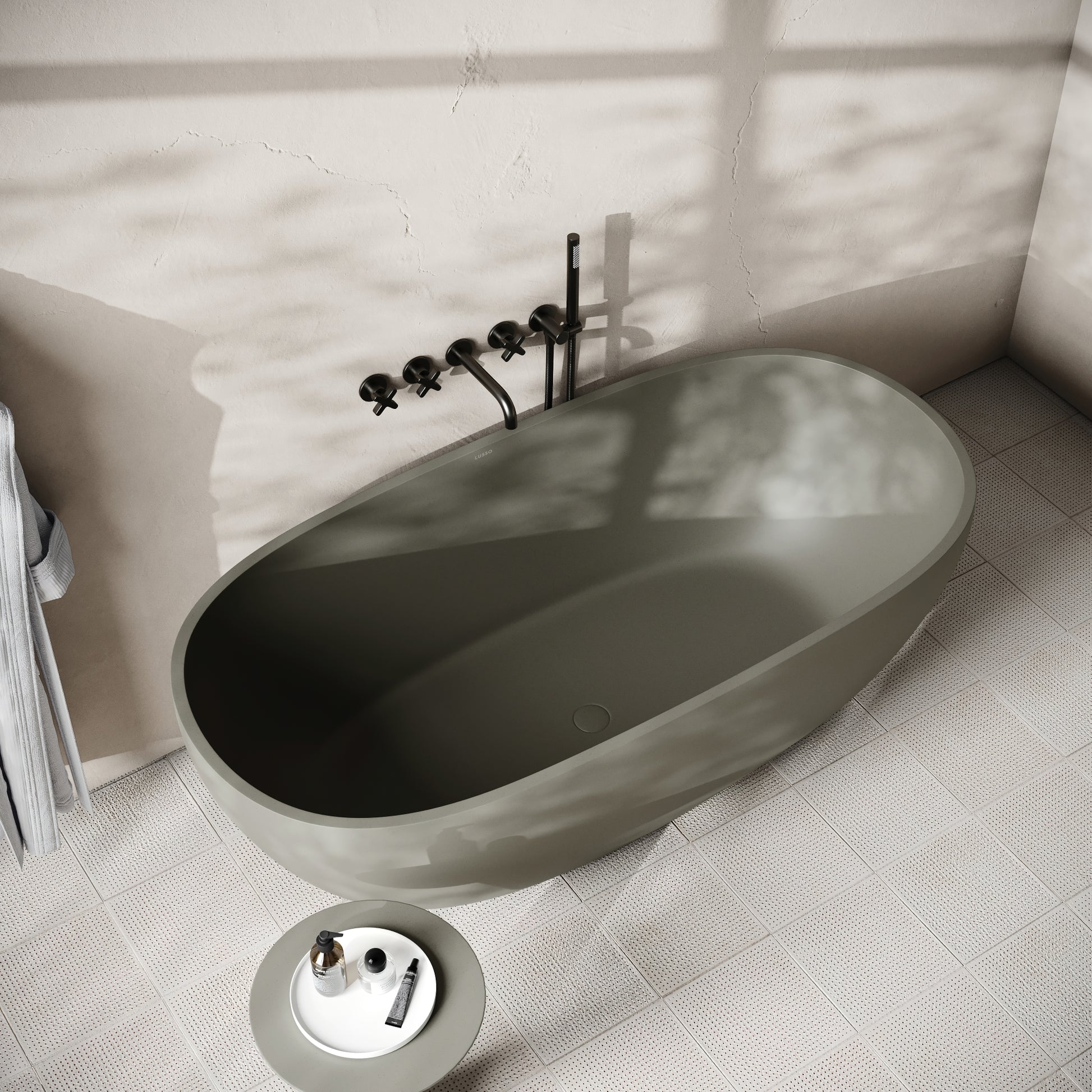 Avolto Oyster Concrete Freestanding Bath 1650mm